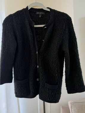 Banana Republic Black Textured Knit Cardigan
